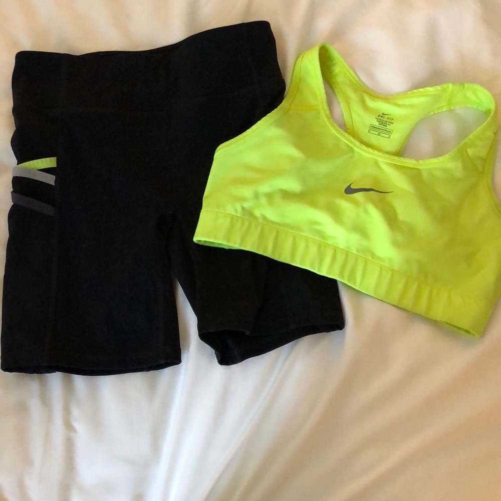 Fabletics Bike Shorts & Nike Sports Bra